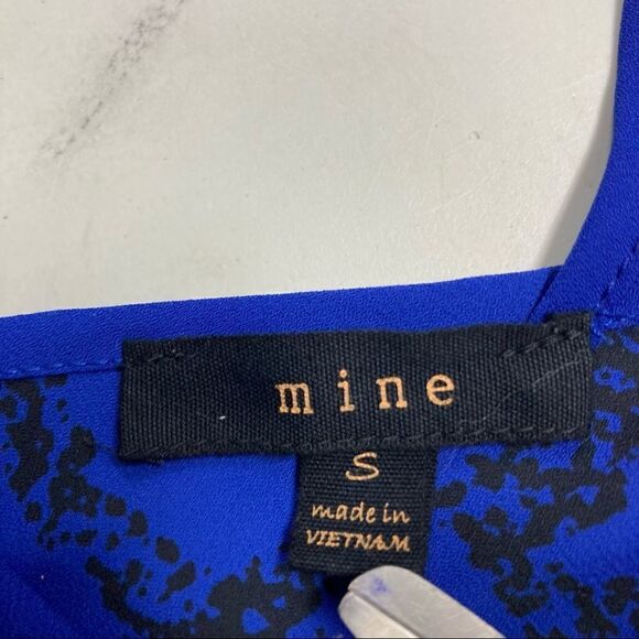 MINE Women’s Top Blue & Black Sleeveless Size Small - Picture 6 of 7